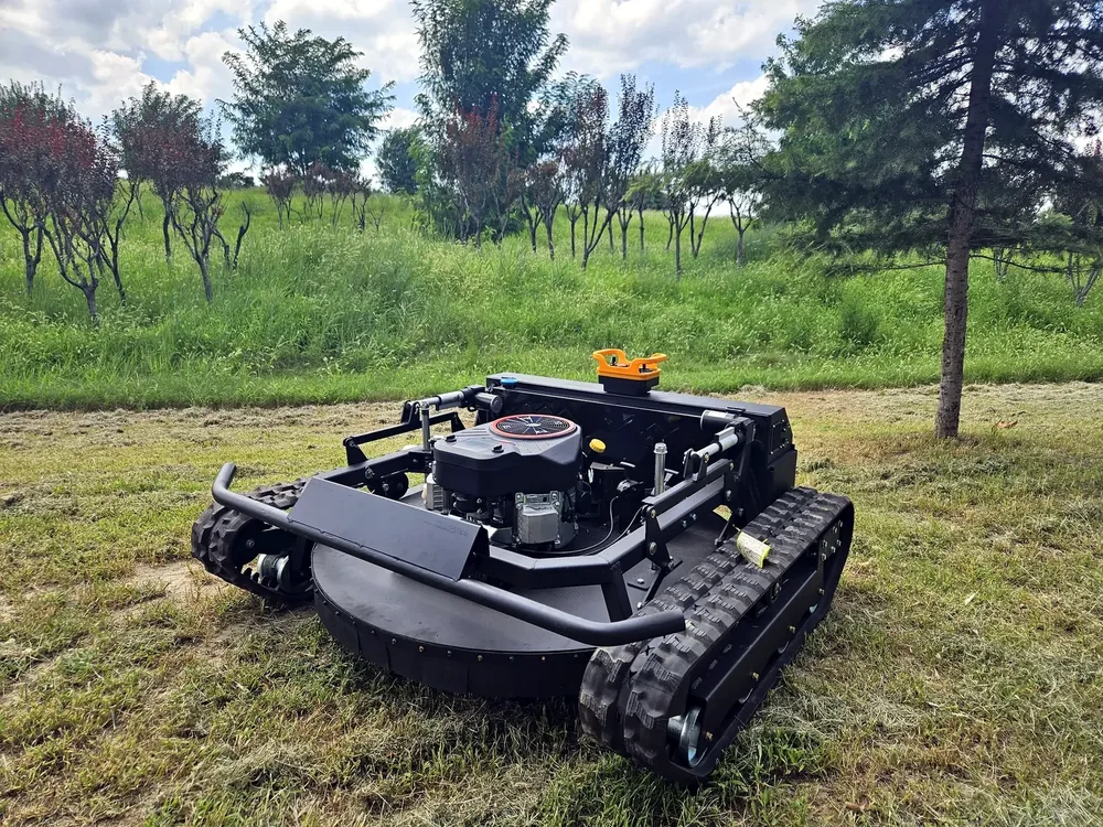 Tracked mower in a product photograph supplied for this project